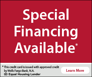 Buy today, pay over time. This credit card also brings you revolving line of credit that you can use over and over again, special financing where available, convenient monthly payments to fit your budget, easy-to-use online account management and bill payment options. This credit card is issued with approved credit by Wells Fargo Bank, N.A. Ask for details. Equal Housing Lender.